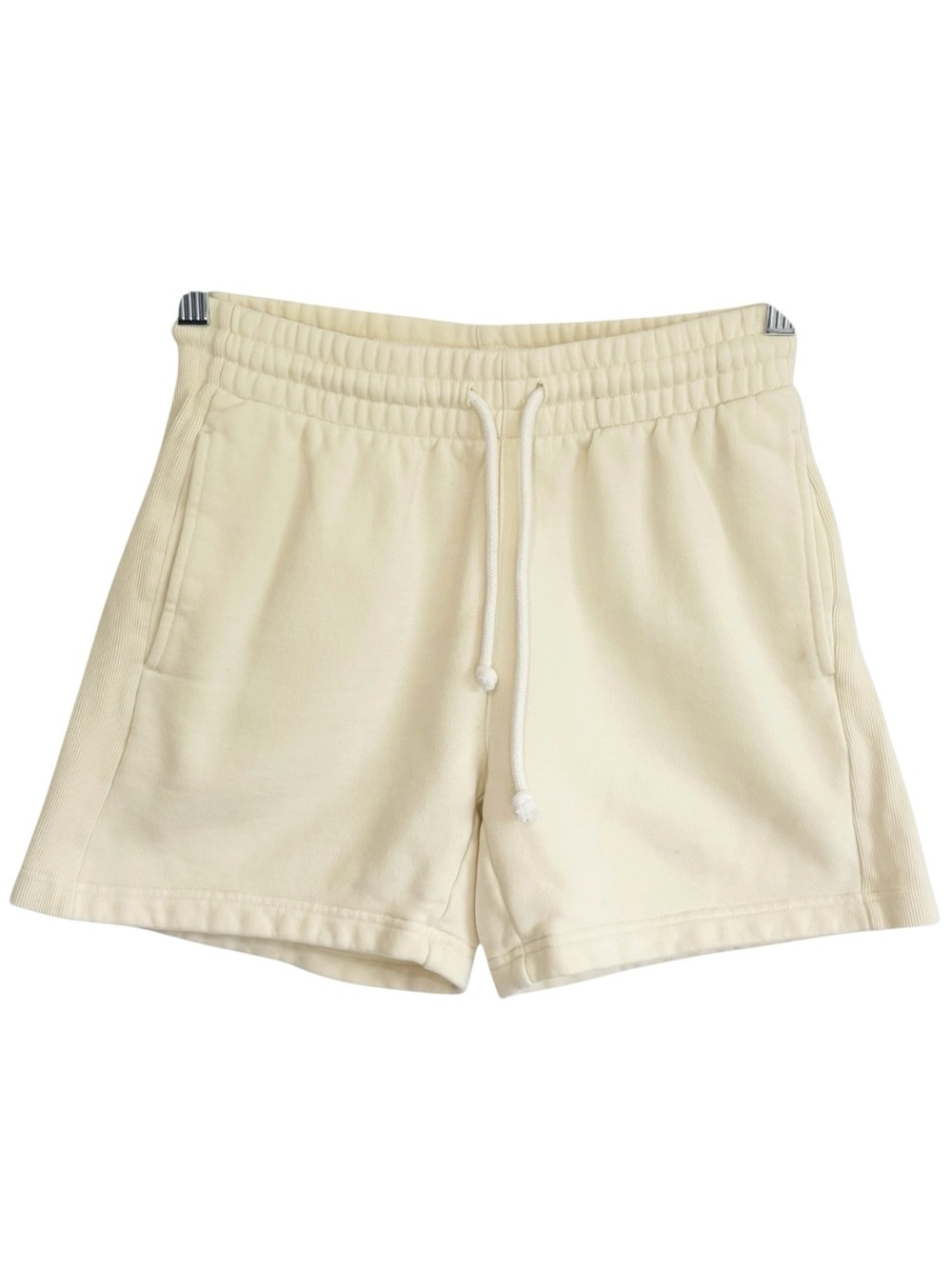 TNA Aritzia Cozy Fleece Boyfriend Sweat Shorts Light Yellow Drawstring Women XS